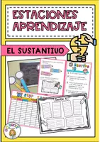 Vista previa - Unidades / Secuencias / Situaciones de Aprendizaje - Estaciones de aprendizaje para practicar el sustantivo - Portada