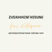 Vorschau - Stundenentwürfe - Zusammenfassung Kolloquium UPP - Deckblatt