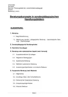Vorschau - Fördermaterial/Inklusion - Examenskolloquium Lehramt Sonderpädagogik: Referat / Hausarbeit - Beratungskonzepte in sonderpädagogischen Handlungsfeldern - Beratung Pädagogik Hauptseminar - Seite 1