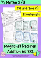 Vorschau - Arbeitsblätter - Magisches Rechnen Addition bis 100 mit oder ohne Zehnerübergang - Deckblatt