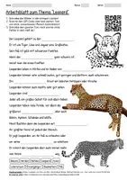Vorschau - Arbeitsblätter - Arbeitsblatt "Leopard" + Onlineübung & MP3 + Mindmap + Infografik - Deckblatt