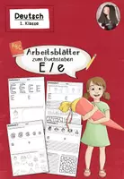Vorschau - Stationenlernen - Buchstabe E Arbeitsblätter | Einführung Klasse 1 - Deckblatt