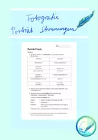Vorschau - Arbeitsblätter - Fotografie Porträt Stimmungen Aufgabenstellung Freebie - Deckblatt