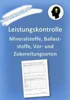 Vorschau - Test - Leistungskontrolle - Mineralstoffe Ballaststoffe Vor- und Zubereitungsarten - Deckblatt