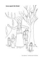 Vorschau - Mal- und Bastelvorlagen - Ausmalbild - Jesus segnet die Kinder - Deckblatt