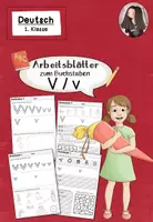 Vorschau - Stationenlernen - Buchstabe V Arbeitsblätter | Einführung Klasse 1 - Deckblatt