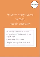 Vorschau - Arbeitsblätter - Present progressive and simple present - 1. Lernjahr - Deckblatt