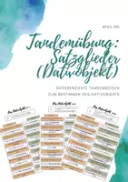Vorschau - Arbeitsblätter - Satzglieder - differenzierte Tandembögen (Dativobjekt) - Deckblatt