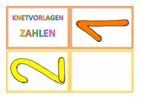 Vorschau - Bildkarten - Knetvorlagen Zahlen - Seite 1