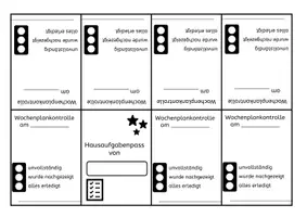 Vorschau - Anderer Materialtyp - Hausaufgabenpass - Rückmeldung über Hausaufgaben des Wochenplans - Deckblatt
