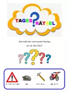 Vorschau - Spiele - Tagesrätsel 15 - Wie heißt der kommende Fest- und Feiertag? - Deckblatt