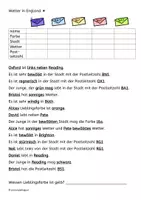 Vorschau - Arbeitsblätter - Logical Wetter in England - Leseverständnis (zweifach differenziert) - Seite 1