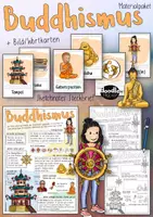 Vorschau - Arbeitsblätter - Buddhismus / Weltreligion - Steckbriefe, Merkzettel und Bildwortkarten - Religion Religionsunterricht - Seite 1