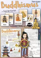 Vorschau - Arbeitsblätter - Buddhismus / Weltreligion - Steckbriefe, Merkzettel und Bildwortkarten - Religion Religionsunterricht - Deckblatt