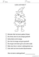 Vorschau - Arbeitsblätter - Lese-Mal-Blätter Monster (2) – sinnerfassendes Lesen | Klasse 1 & 2 - Seite 2