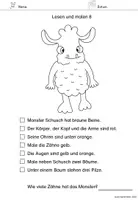 Vorschau - Arbeitsblätter - Lese-Mal-Blätter Monster (2) – sinnerfassendes Lesen | Klasse 1 & 2 - Seite 3