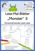 Vorschau - Arbeitsblätter - Lese-Mal-Blätter Monster (3) – sinnerfassendes Lesen | Klasse 1 & 2 - Deckblatt