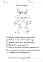 Vorschau - Arbeitsblätter - Lese-Mal-Blätter Monster (3) – sinnerfassendes Lesen | Klasse 1 & 2 - Seite 3