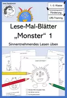 Vorschau - Arbeitsblätter - Lese-Mal-Blätter Monster (1) – sinnerfassendes Lesen | Klasse 1 & 2 - Deckblatt