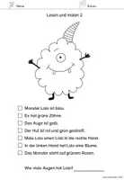 Vorschau - Arbeitsblätter - Lese-Mal-Blätter Monster (1) – sinnerfassendes Lesen | Klasse 1 & 2 - Seite 2