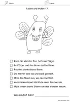 Vorschau - Arbeitsblätter - Lese-Mal-Blätter Monster (4) – sinnerfassendes Lesen | Klasse 1 & 2 - Seite 2