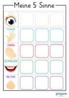 Vorschau - Arbeitsblätter - 5 Fünf Sinne Sortier Aktivität, 5 senses, Match - Seite 1