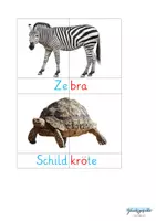 Vorschau - Stationenlernen - Tierhälften Silben Spiel, Silbentrennung lernen - Seite 1
