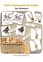 Aperçu - Apprentissages en autonomie - Cartes Type Montessori - Instruments de musique - Page de couverture