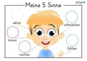 Vorschau - Arbeitsblätter - 5 Sinne Aktivitätsbuch Gesicht, Busy Book Face - Seite 1