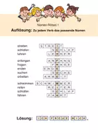 Vorschau - Arbeitsblätter - Wortarten-Rätsel zum Grundwortschatz: Nomen, Verben, Adjektive - Seite 3