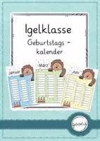 Vorschau - Bildkarten - Geburtstagskalender Igelklasse - Deckblatt