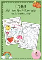 Vorschau - Arbeitsblätter - Wohlfühl-Barometer Freebie zur Selbstreflexion Stress & Entspannung - Deckblatt