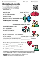Vorschau - Arbeitsblätter - Lernposter + Arbeitsblatt "Liebe" + Onlineübung & MP3 + Mindmap + Infografik - Seite 1