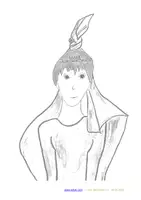 Vorschau - Mal- und Bastelvorlagen - Ausmalbild Prinzessin Taschentuch - Seite 1
