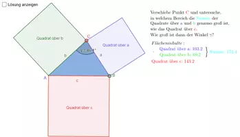 Vorschau - Arbeitsblätter - Arbeitsblatt: Pythagoras nachvollziehen mit GeoGebra - Deckblatt