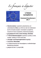 Vorschau - Arbeitsblätter - Hörsehverstehen (B1): L'Union européenne - comment fonctionne-t-elle ? - Deckblatt