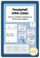 Vorschau - Arbeitsblätter - ANNA-Zahlen (Schriftliche Subtraktion und Zahlenmuster) - Deckblatt