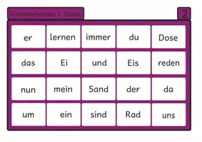 Vorschau - Arbeitsblätter - Lesebingos zum Grundwortschatz für die 1. Klasse - Seite 3