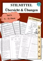 Vorschau - Arbeitsblätter - Stilmittel: Überblick und Übungen Teil 3 (11. - 13. Klasse) - als PDF & Word - Deckblatt