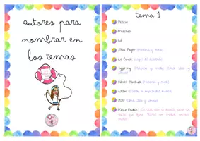 Vista previa - Tarjetas / Manipulativos - Autores para citar por temas @missiimissiiinfa - página 1