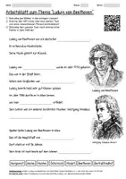 Vorschau - Arbeitsblätter - Lernposter + Arbeitsblatt "Ludwig van Beethoven" + Onlineübung & MP3 + Mindmap + Infografik - Seite 1