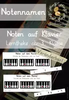 Vorschau - Arbeitsblätter - Noten auf dem Klavier - Lerntheke "Notennamen" (veränderbar) - Deckblatt