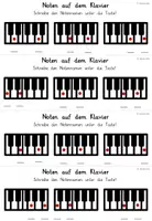 Vorschau - Arbeitsblätter - Noten auf dem Klavier - Lerntheke "Notennamen" (veränderbar) - Seite 3