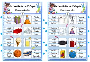 Vorschau - Stationenlernen - Geometrische Körper | Klammerkarten - Seite 3