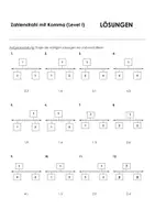 Vorschau - Arbeitsblätter - Zahlenstrahl mit Komma - Arbeitsblatt mit Lösungen - Seite 1