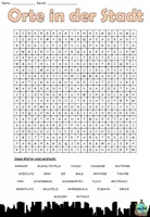 Aperçu - Feuilles d'exercices - Jeu de recherche "Orte in der Stadt" Allemand - Page 2
