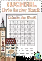 Aperçu - Feuilles d'exercices - Jeu de recherche "Orte in der Stadt" Allemand - Page de couverture