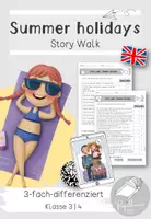 Vorschau - Arbeitsblätter - Summer holidays| Story Walk | Lesespaziergang Englisch - Deckblatt