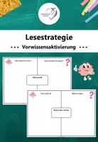 Vorschau - Arbeitsblätter - Lesestrategie: Vorwissensaktivierung - Deckblatt