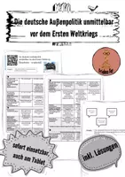 Vorschau - Arbeitsblätter - Die deutsche Außenpolitik unmittelbar vor dem Ersten Weltkrieg (videogestützt) - Deckblatt
